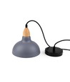 BIRK Blå Ø19cm pendel - E27 fatning, 2m ledning, Metal / Træ