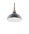 BIRK Blå Ø24cm pendel - E27 fatning, 2m ledning, Metal / Træ