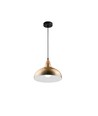BIRK Messing Ø19cm pendel - E27 fatning, 2m ledning, Metal / Træ