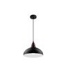 BIRK Sort Ø19cm pendel - E27 fatning, 2m ledning, Metal / Træ