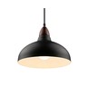BIRK Sort Ø19cm pendel - E27 fatning, 2m ledning, Metal / Træ