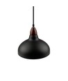 BIRK Sort Ø24cm pendel - E27 fatning, 2m ledning, Metal / Træ