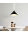 BIRK Sort Ø24cm pendel - E27 fatning, 2m ledning, Metal / Træ