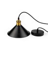 Sort Ø22cm pendel - E27 fatning, 2m ledning, Sort/messing