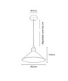Sort Ø22cm pendel - E27 fatning, 2m ledning, Sort/messing