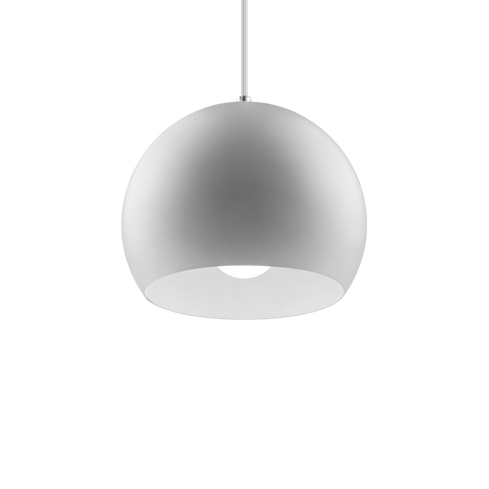 GLOBE Hvid Ø20cm pendel - E27 fatning, 2m ledning, Metal