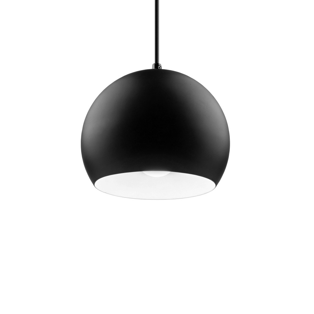 GLOBE Sort Ø20cm pendel - E27 fatning, 2m ledning, Metal