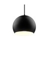 Sort Ø20cm pendel - E27 fatning, 2m ledning, Metal