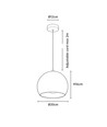 Sort Ø20cm pendel - E27 fatning, 2m ledning, Metal