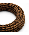 5m Stofledning 2x0.75 mm², tekstil - 230V, Brun twistet