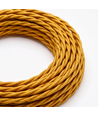 5m Stofledning 2x0.75 mm², tekstil - 230V, Guldfarvet twistet