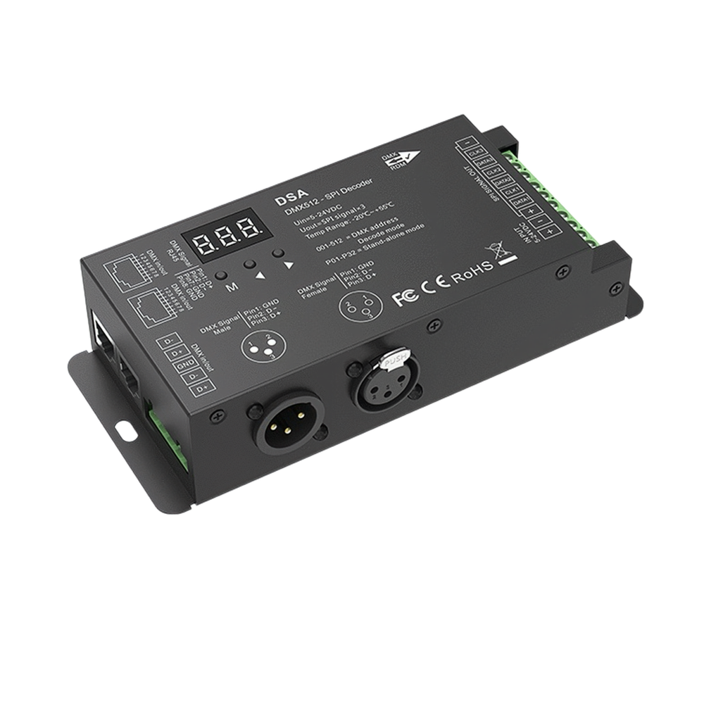 DMX512-SPI Decoder & RF Controller - 5-24VDC, 10A