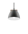 Grå Ø16cm pendel - E27 fatning, 2m ledning, Metal / Træ