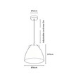 HOLM Grå Ø16cm pendel - E27 fatning, 2m ledning, Metal / Træ