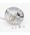 BIRK Hvid Ø24cm pendel - E27 fatning, 2m ledning, Metal / Træ