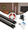 120cm LED Akustikpanel-sæt, sort - 2 stk. Enkeltfarvet LED strips m. 60W strømforsyning - WiFi eller RF
