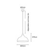 BIRK Børstet Messing Ø24cm pendel - E27 fatning, 2m ledning, Aluminium