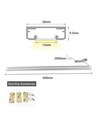 60cm LED touch skabsbelysning - 12V DC, 5W