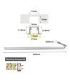 60cm LED touch skabsbelysning - Til indbygning, 12V DC, 5,5W