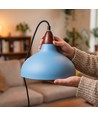 BIRK Petrolumsblå Ø24cm pendel - E27 fatning, 2m ledning, Metal / Træ