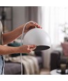 GLOBE Hvid Ø20cm pendel - E27 fatning, 2m ledning, Metal