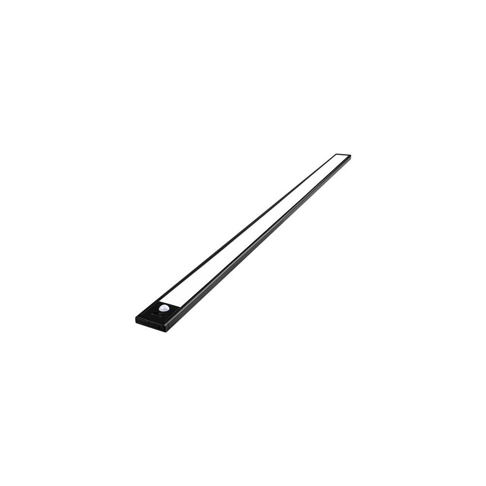 Batteri skabsbelysning - 80cm, Sort, PIR sensor, genopladelig Batteri skabsbelysning - 80cm, Sort, PIR sensor, genopladelig