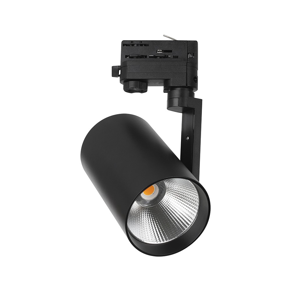 35W 3-faset LED skinnespot - Sort, 4000K, Cree chip, 6 års garanti - Kulør : Neutral