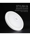 12W LED sensorlampe - Rund, PIR sensor, Cree chip, hvid, 6400K