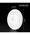 12W LED sensorlampe - Rund, hvid, PIR sensor, Cree chip, 3-i-1 CCT