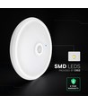 12W LED sensorlampe, CCT - 3 lyskulører, PIR sensor, 6 års garanti, Cree, rund, hvid