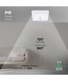 12W LED sensorlampe - PIR sensor, Cree chip, firkantet, hvid, 3-i-1