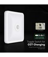 12W LED sensorlampe - PIR sensor, Cree chip, firkantet, hvid, 3-i-1