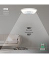 10W LED udendørs væglampe med PIR sensor - Hvid, 4000K, Cree chip