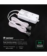 V-Tac 2-i-1 dobbelt IR sensor - Maks 1000W LED, tænd/sluk ved dør eller håndbevægelse