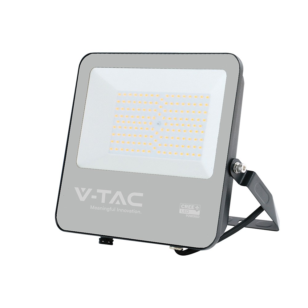V-Tac 100W LED projektør - 185lm/W, Cree chip, sort hus, 6 års garanti - Kulør : Neutral