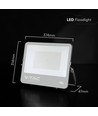 200W LED projektør - 185lm/W, Cree chip, sort hus, 6 års garanti