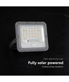 V-Tac LED solcelle projektør med PIR sensor - 150lm/W, IP65, 6000K