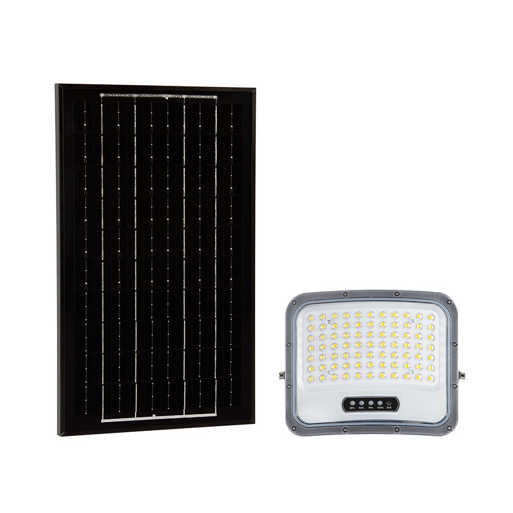 V-Tac 12W solcelle LED projektør - IP65, sort, 3-i-1 - Kulør : 3-i-1