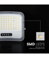V-Tac 12W solcelle LED projektør - IP65, sort, 3-i-1