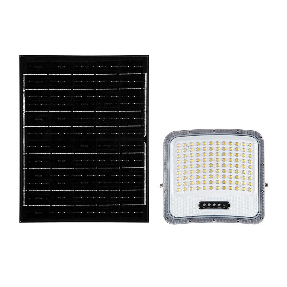 20W LED projektør med solcellepanel - IP65, sort, 3-i-1, udendørs - Kulør : 3-i-1