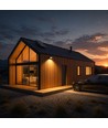 20W LED projektør med solcellepanel - IP65, sort, 3-i-1, udendørs