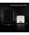 20W LED projektør med solcellepanel - IP65, sort, 3-i-1, udendørs