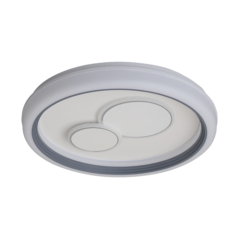 V-Tac 2x30W LED dekorativ loftslampe - Dæmpbar, 3-i-1 CCT, RF fjernbetjening, hvid/grå - Kulør : 3-i-1
