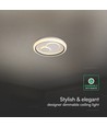 V-Tac 2x30W LED dekorativ loftslampe - Dæmpbar, 3-i-1 CCT, RF fjernbetjening, hvid/grå