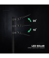 V-Tac 40W LED solcelle gadelampe - 9.6V, LiFePO4 batteri, CCT