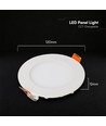 V-Tac 6W rundt LED indbygningspanel - Cree chip, CCT 3-i-1, 6 års garanti