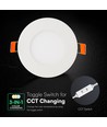 V-Tac 3W rund LED mini indbygningspanel - CCT, Cree chip, 6 års garanti