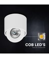 V-Tac 12W LED påbygningsspot CCT - IP44, hvid, Cree chip