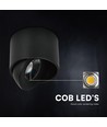 12W LED påbygningsspot - IP44, sort, CCT, Cree chip