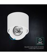 V-Tac 18W LED påbygningsspot - IP44, Cree chip, 3-i-1 CCT, hvid
